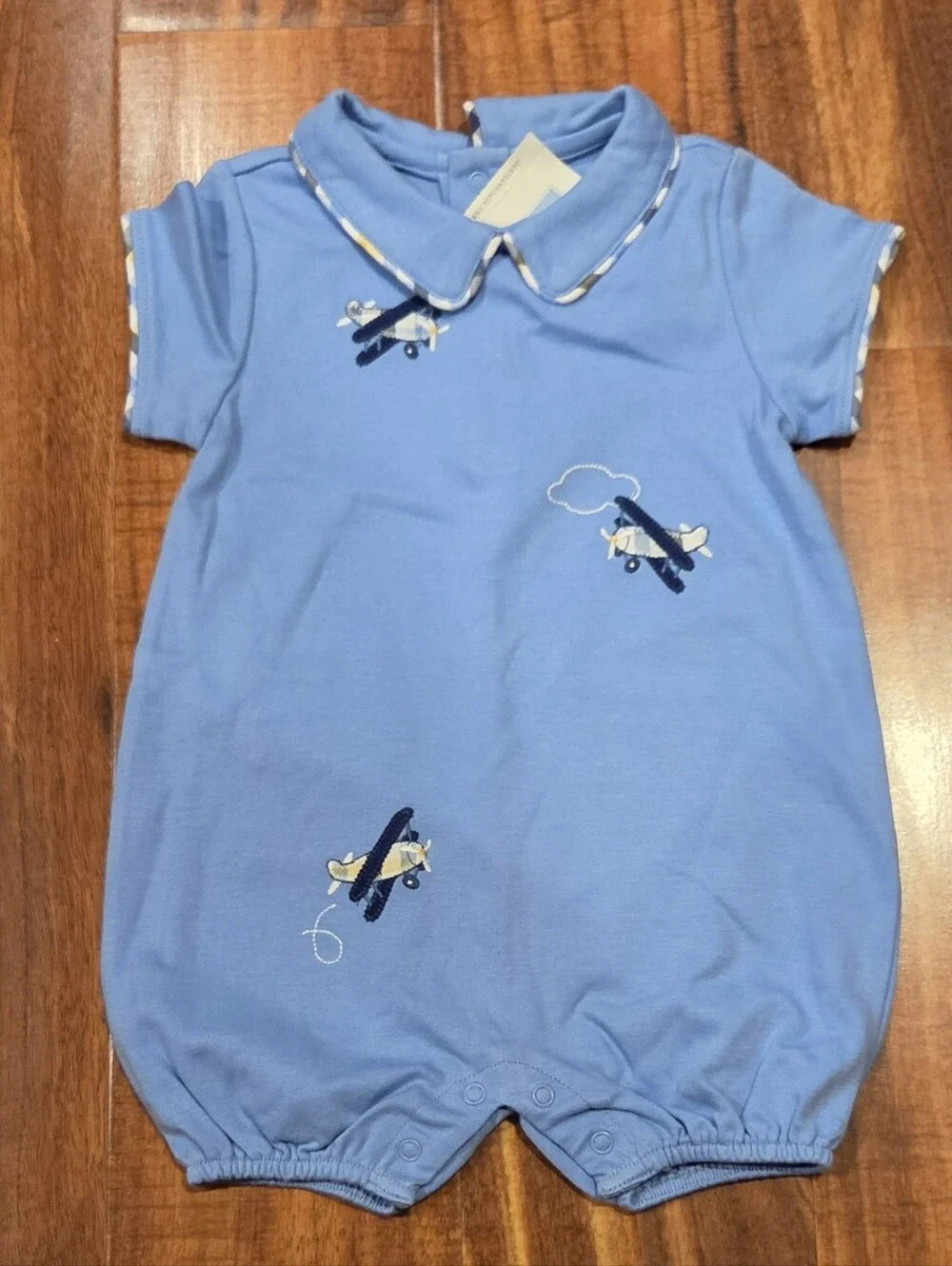 Janie and Jack NWT 3-6 Months Blue Airplane Romper and Socks